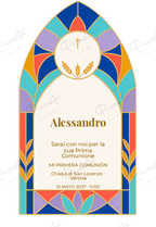 Invito di Prima Comunione Vetrata eucaristica · Alessandro