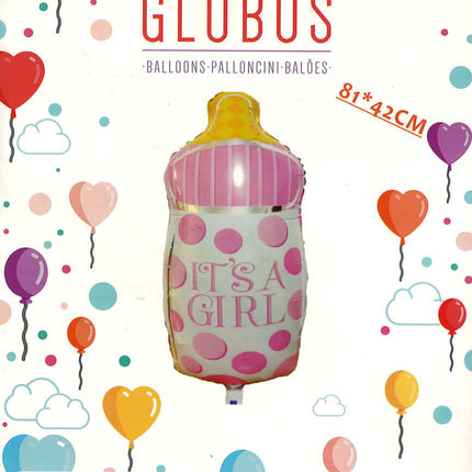 Globos BabyShower Biberon Niña It's a Girl