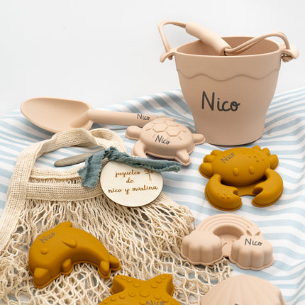 Kit de Playa de Cubos y Animales de silicona personalizados Arena Arcilla