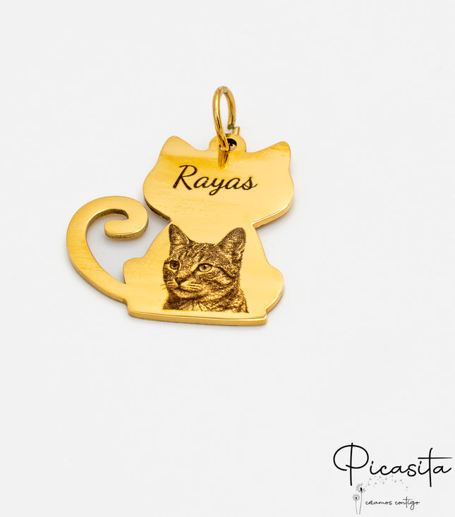 Llavero de Gato con Foto y Nombre