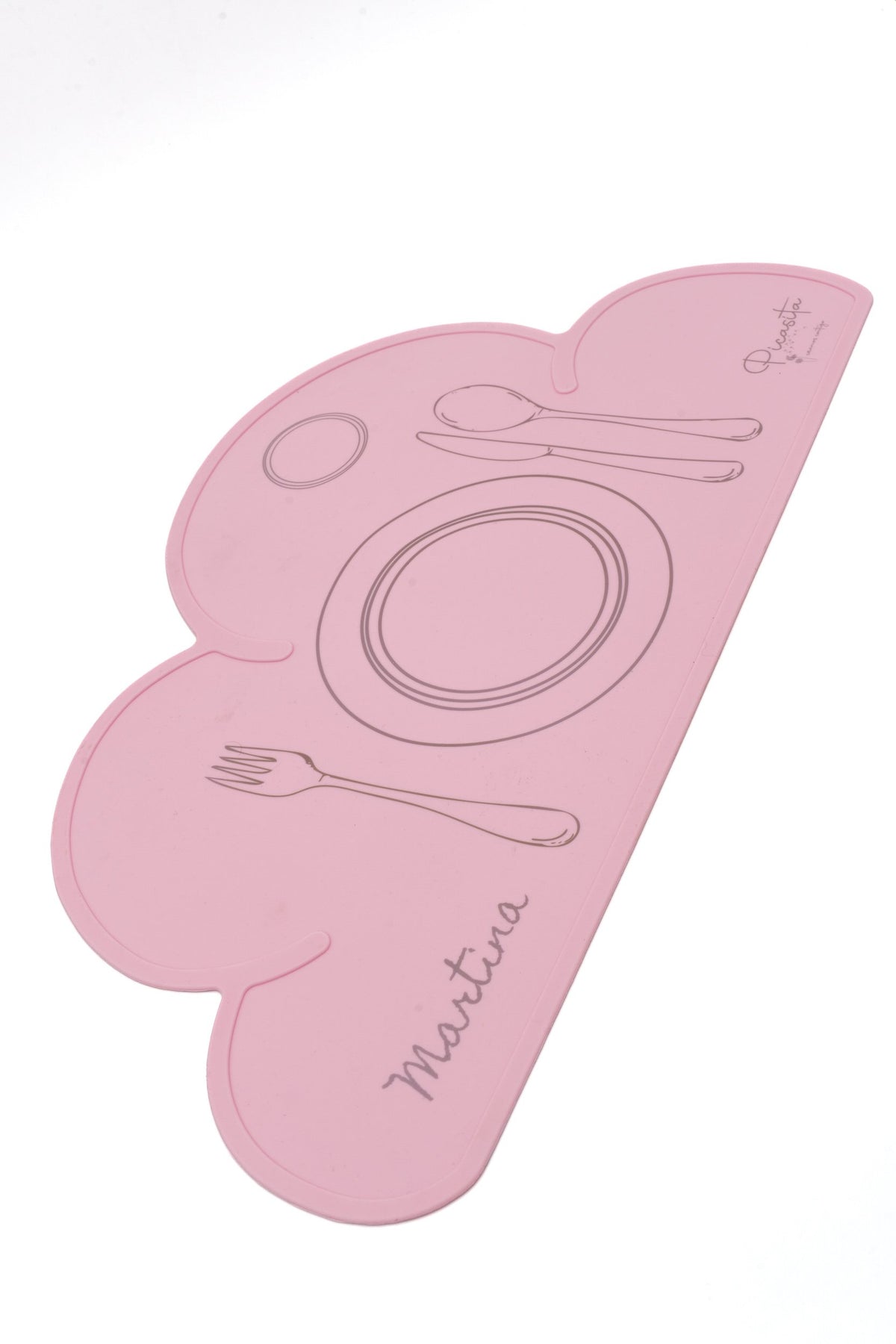 Mantel de nube rosa claro flexible, parcialmente enrolado