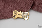 Chapa para Perro con QR Inteligente Dorado 40mm x 22mm