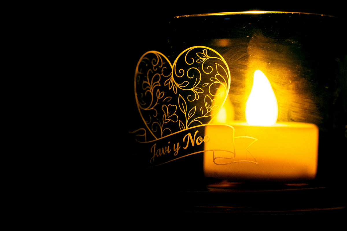 Portavelas de Cristal Personalizado Mediano