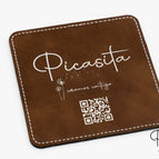 Cuadrado / Plata sobre Marron Rustico