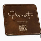 Cuadrado / Dorado sobre Marron  Rustico