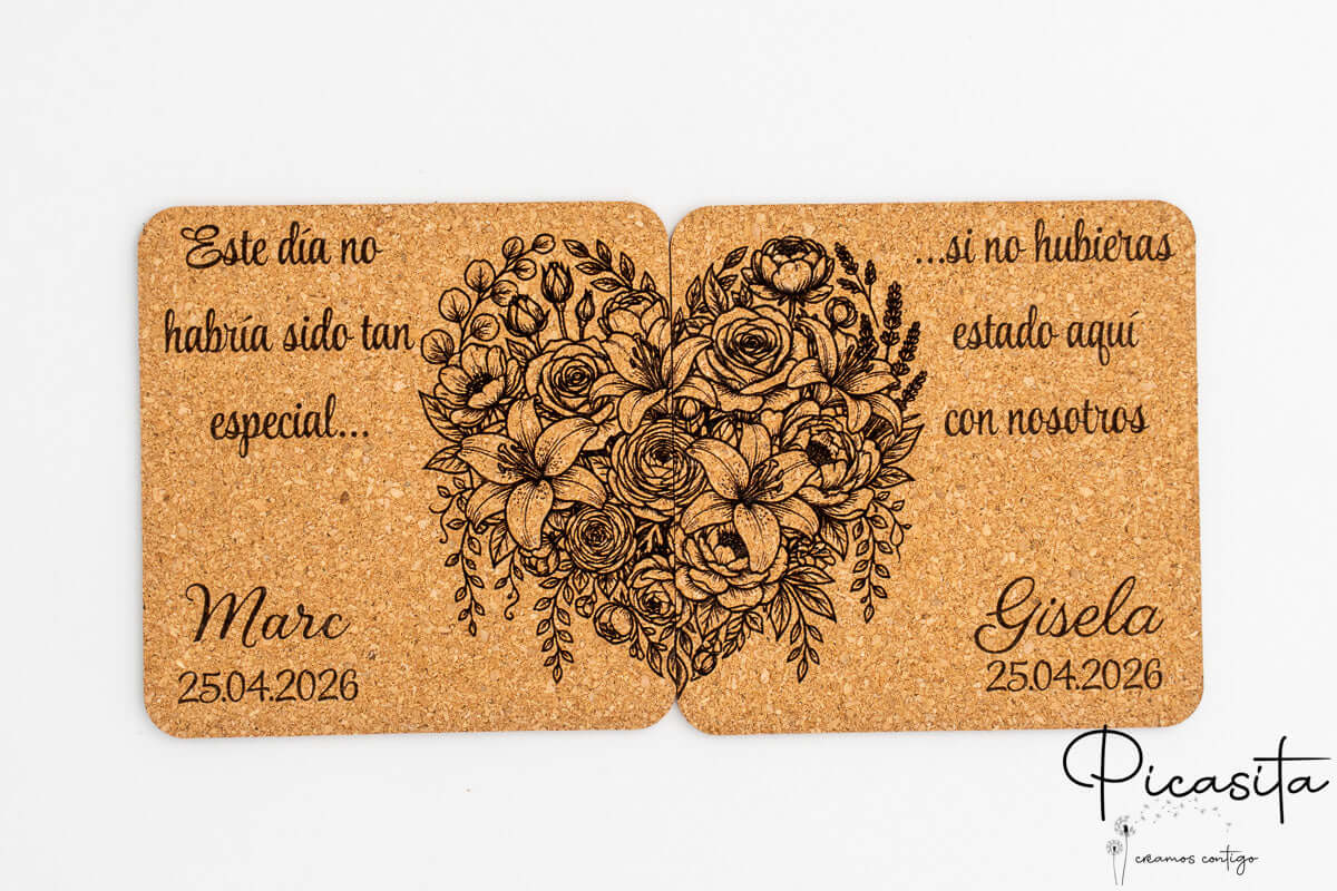 Posavasos Para Invitados de Boda