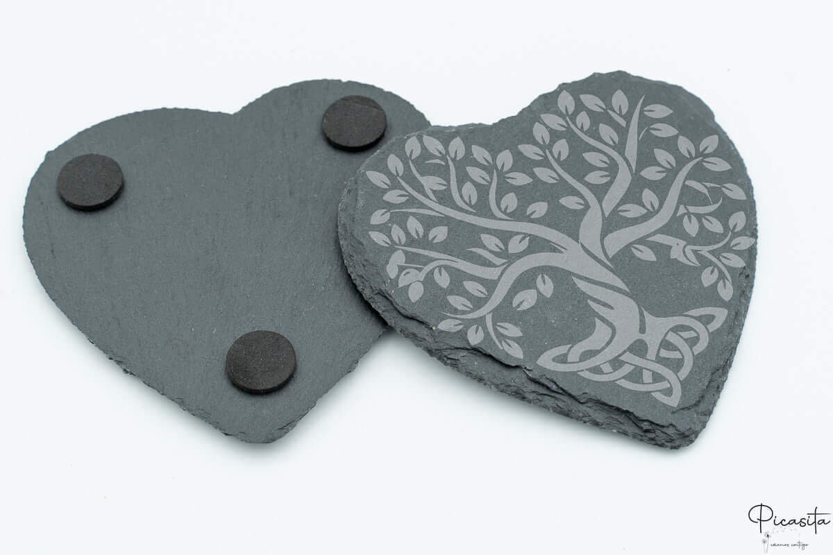 Posavasos de Pizarra Corazón Personalizados