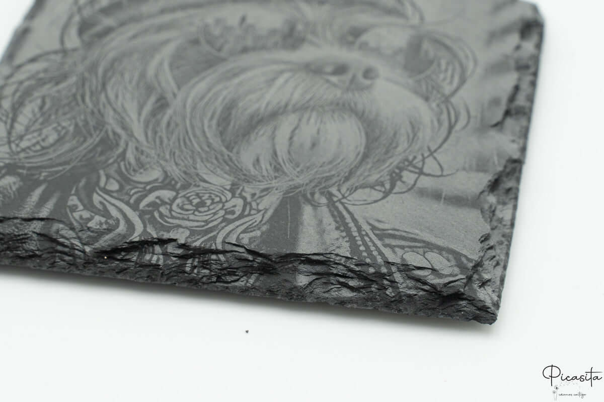 Posavasos de Pizarra Cuadrados Personalizados Grabar Foto Alta Resolución