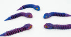 Serpes 3D articuladas en degradado azul e morado