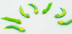 Serpes 3D articuladas en degradado verde e amarelo