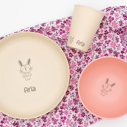 Set Vajilla Infantil Personalizada (Plato, Bol, Vaso)