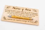 Placa de contrachapado grabada con láser para Nono y Ana, con bolígrafo de bambú