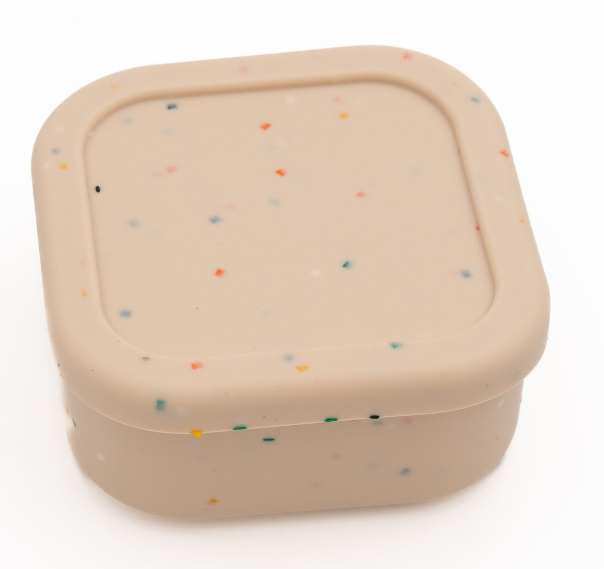 Tupper beige con chispitas cerrado