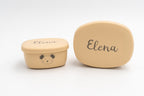 Pack beige personalizado con nombre, panda y jirafa
