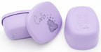 Pack morado de dos tuppers personalizados con nombre y dibujo