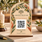 Simulació de Cartell amb QR Wi-Fi botànic · vista de detall
